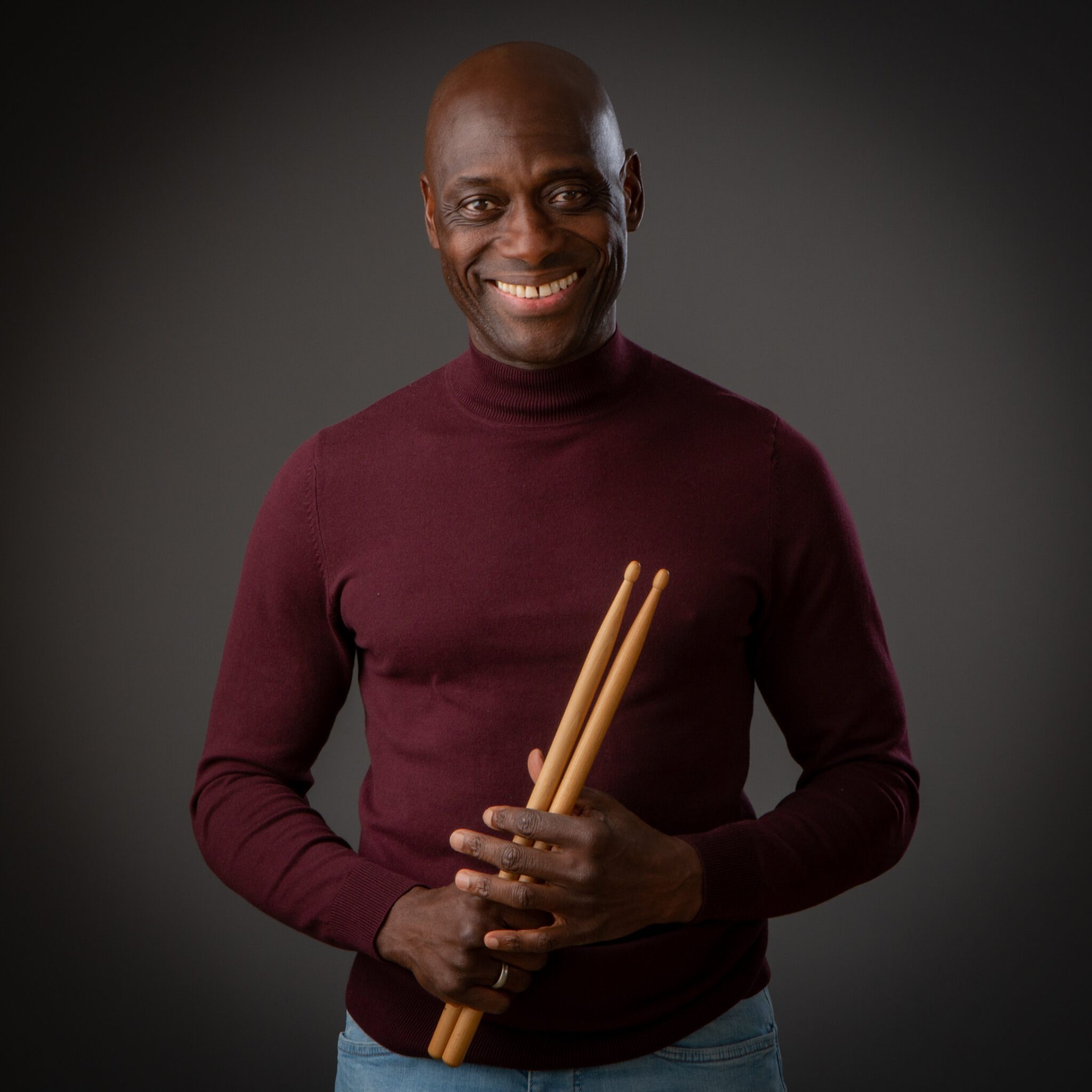 William Cline Bailey with drumsticks